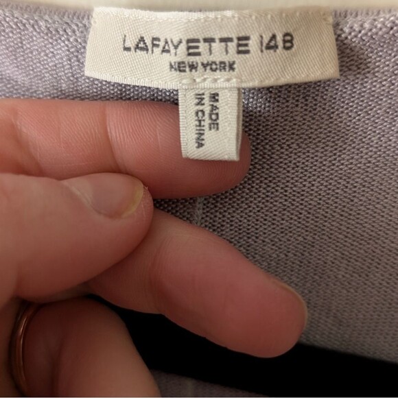 Lafayette 148 Ballet Studio Maxi Aster Gray Lavender Dress Size XL - Picture 3 of 7